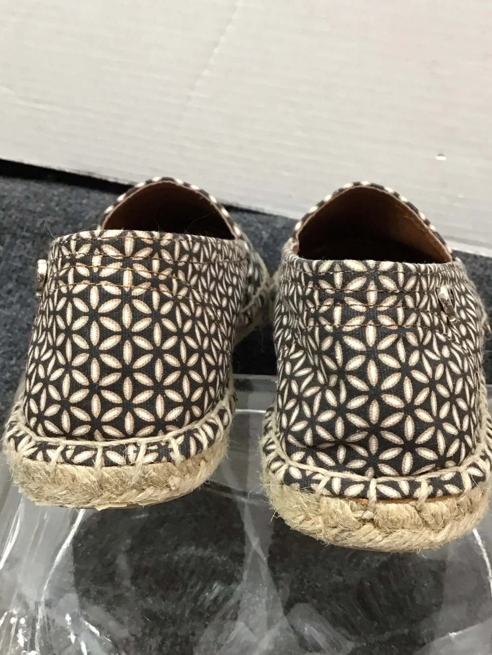 Brighton Rattan Black & Cream Geometric Espadrille Slip-Ons 7